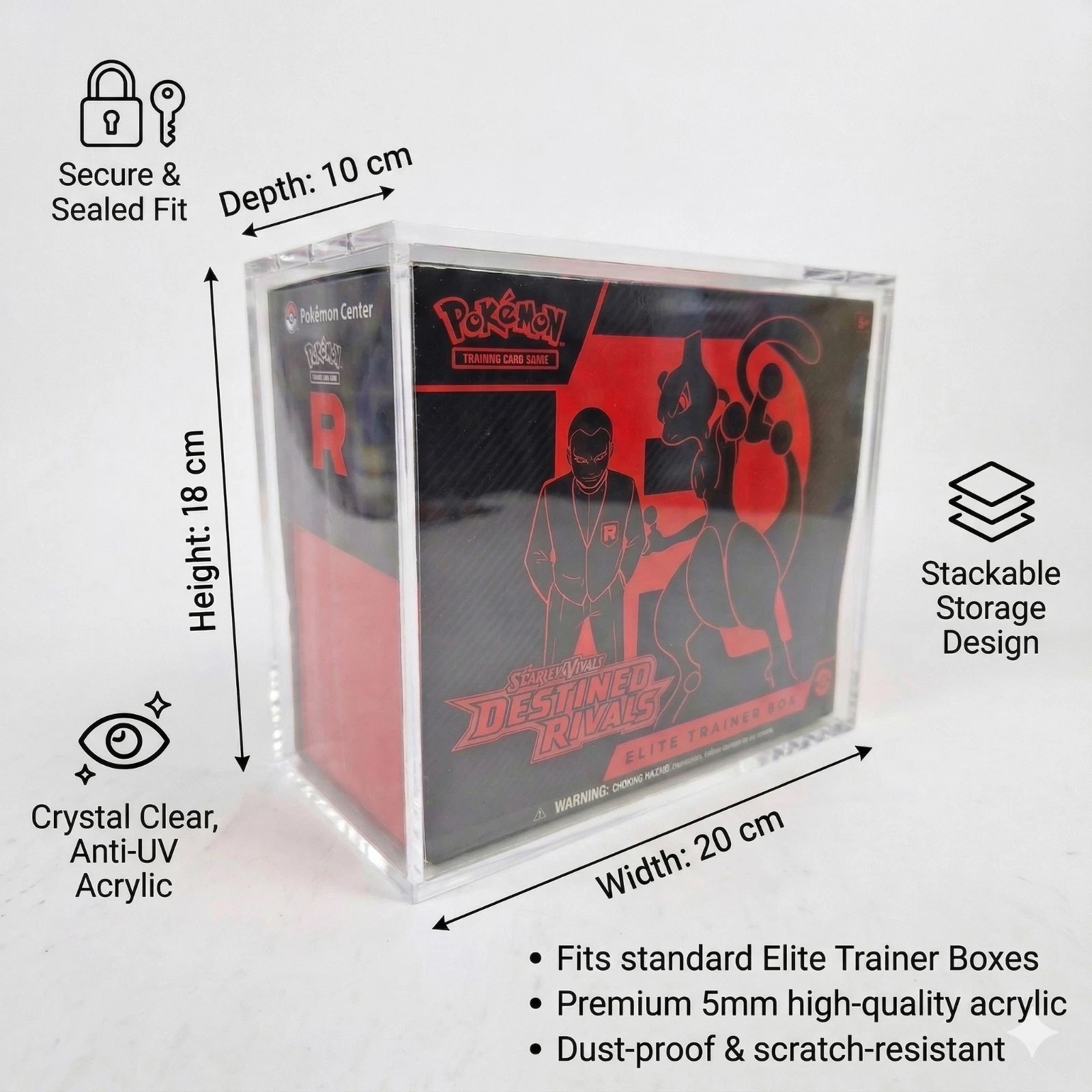 Pokemon Elite Trainer Box ETB Acrylic Case Magnetic Anti UV Display - Image 3