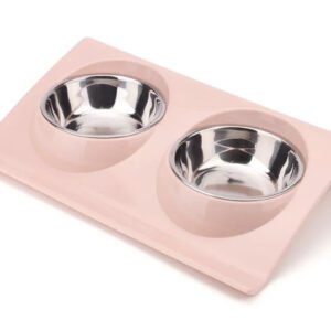 Dog Bowl Cat Bowl Raised Double Pet Feeder Anti Sickness Bowl for Food and Water