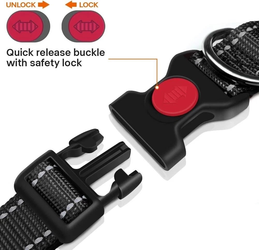 Dog Collar Reflective Adjustable Puppy Comfortable Padded Neoprene Small Medium - Image 11