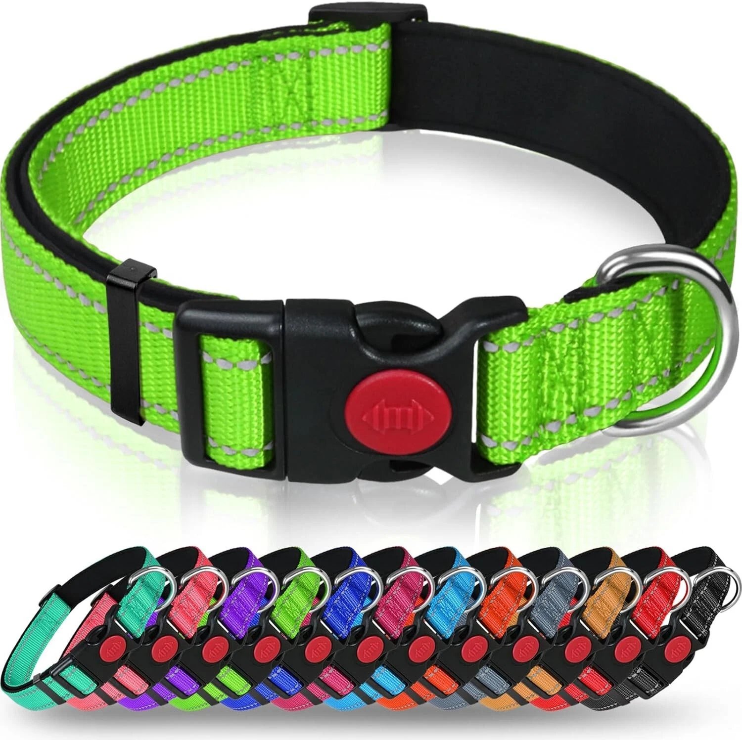 Dog Collar Reflective Adjustable Puppy Comfortable Padded Neoprene Small Medium - Image 12