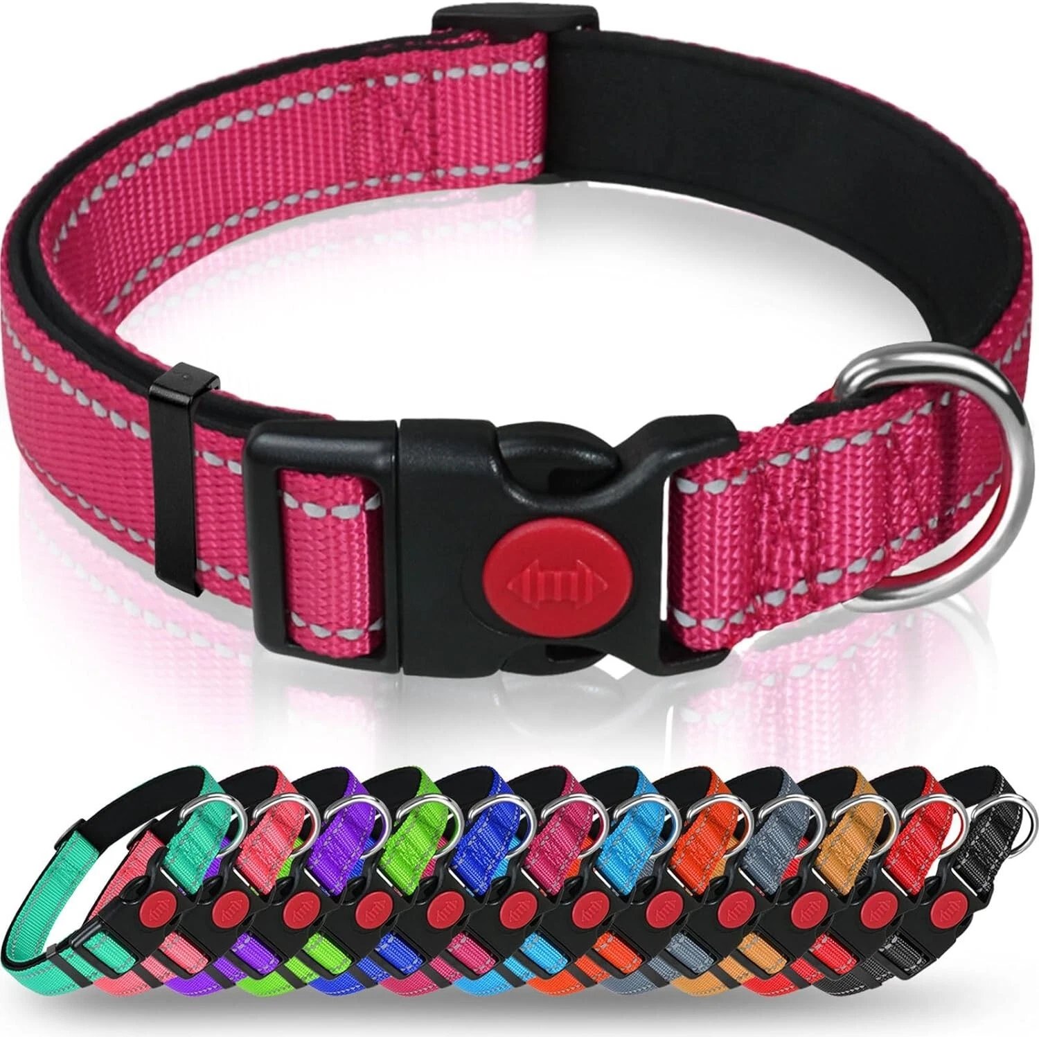 Dog Collar Reflective Adjustable Puppy Comfortable Padded Neoprene Small Medium - Image 16