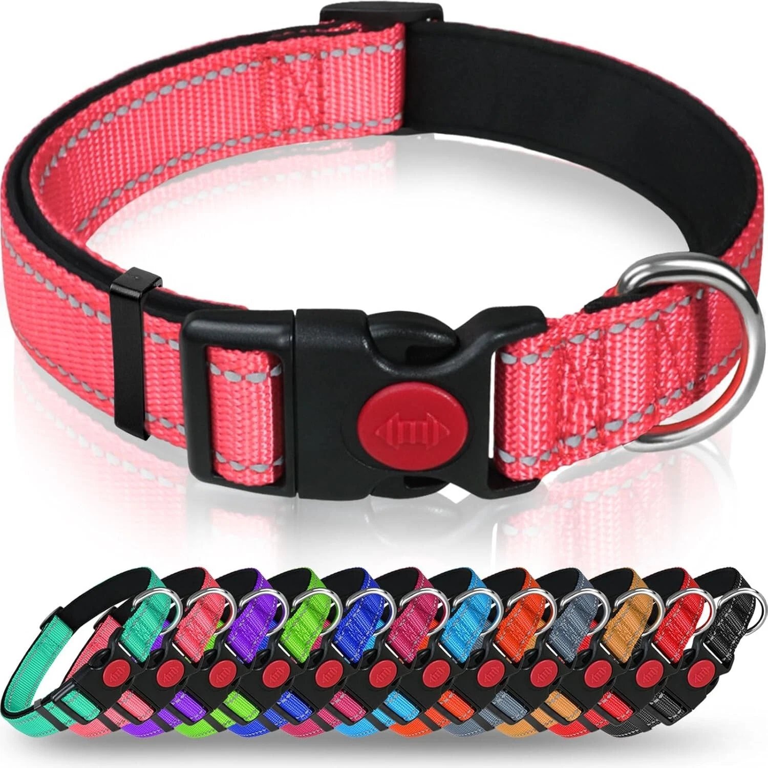 Dog Collar Reflective Adjustable Puppy Comfortable Padded Neoprene Small Medium - Image 18