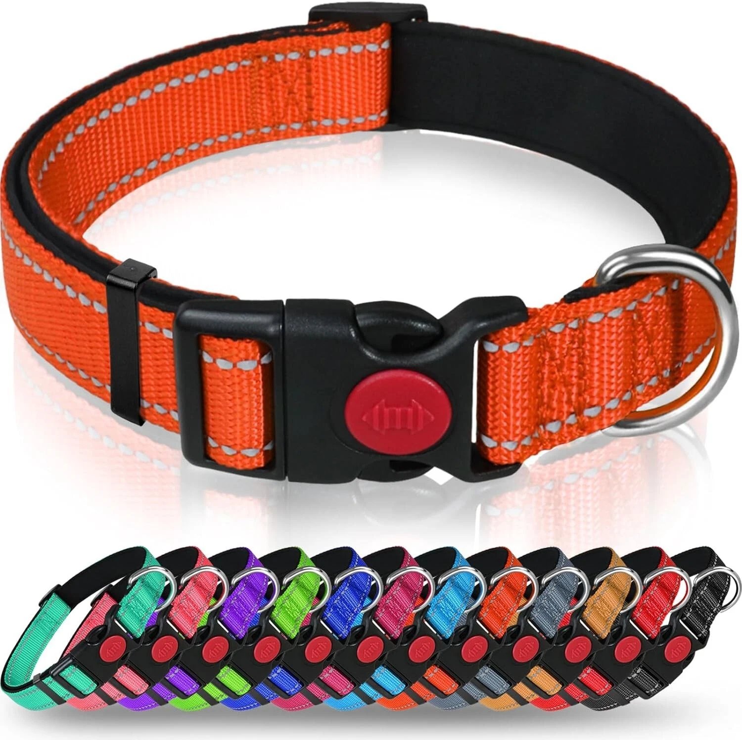 Dog Collar Reflective Adjustable Puppy Comfortable Padded Neoprene Small Medium - Image 20