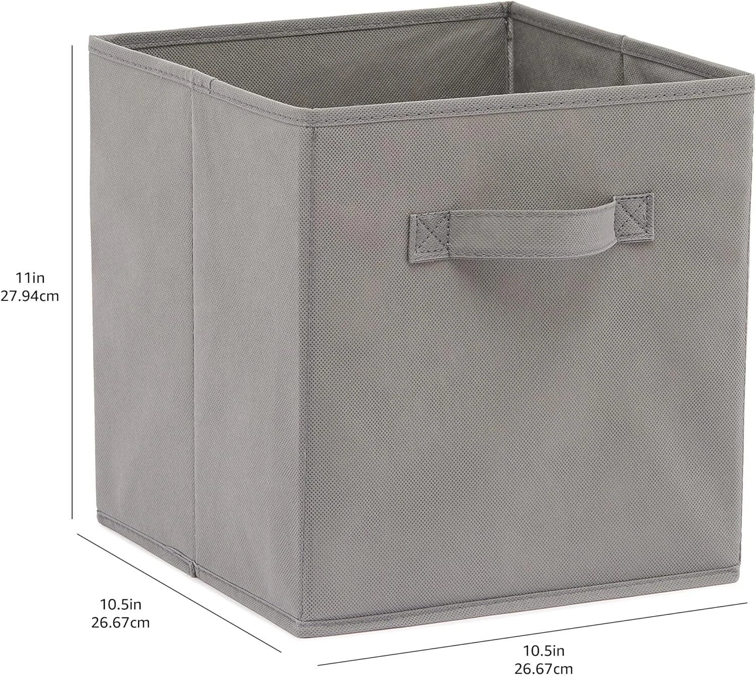 X4 Cube Storage Boxes Fabric Box Organiser Foldable Collapsible Canvas Basket - Image 3