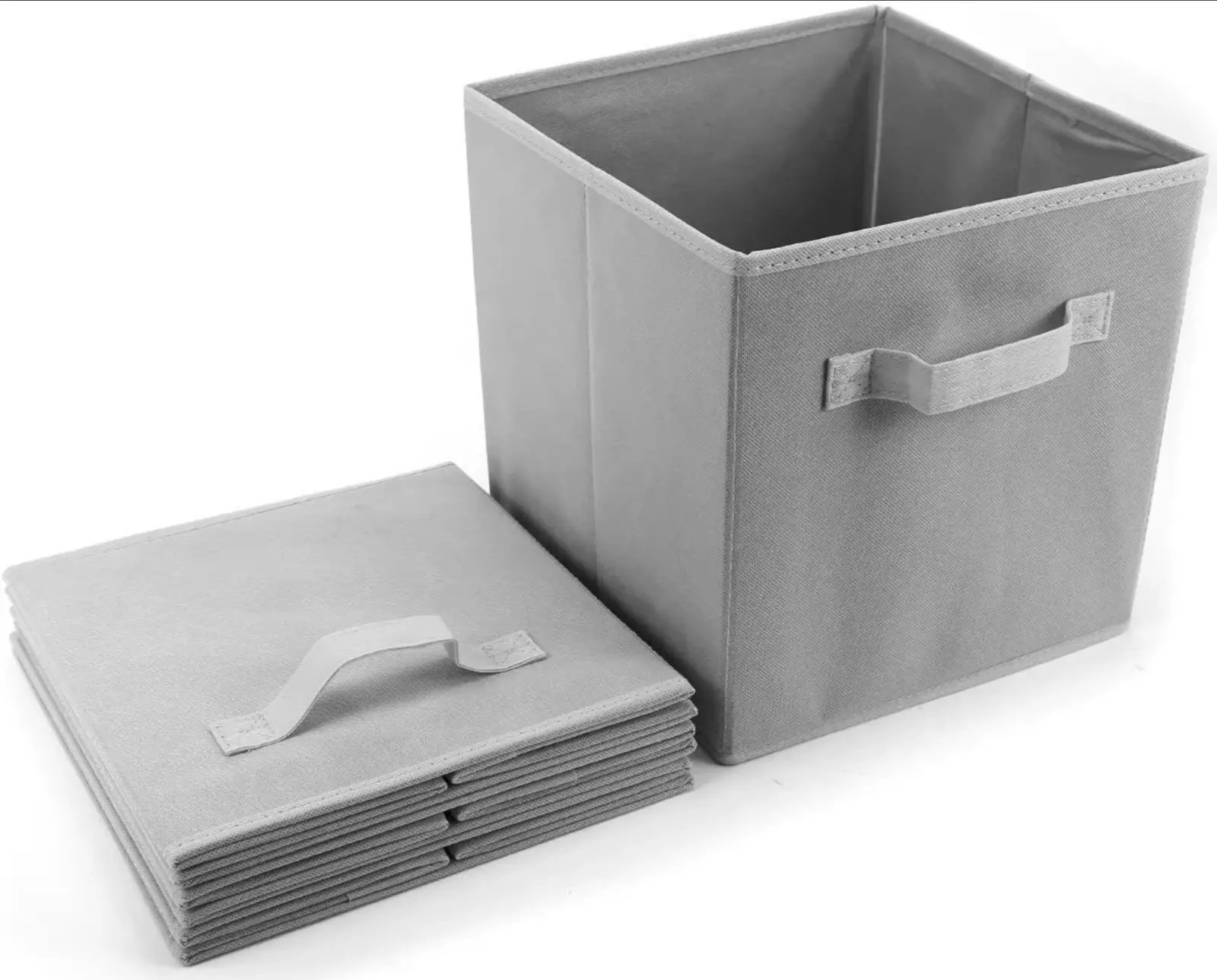 X4 Cube Storage Boxes Fabric Box Organiser Foldable Collapsible Canvas Basket - Image 10