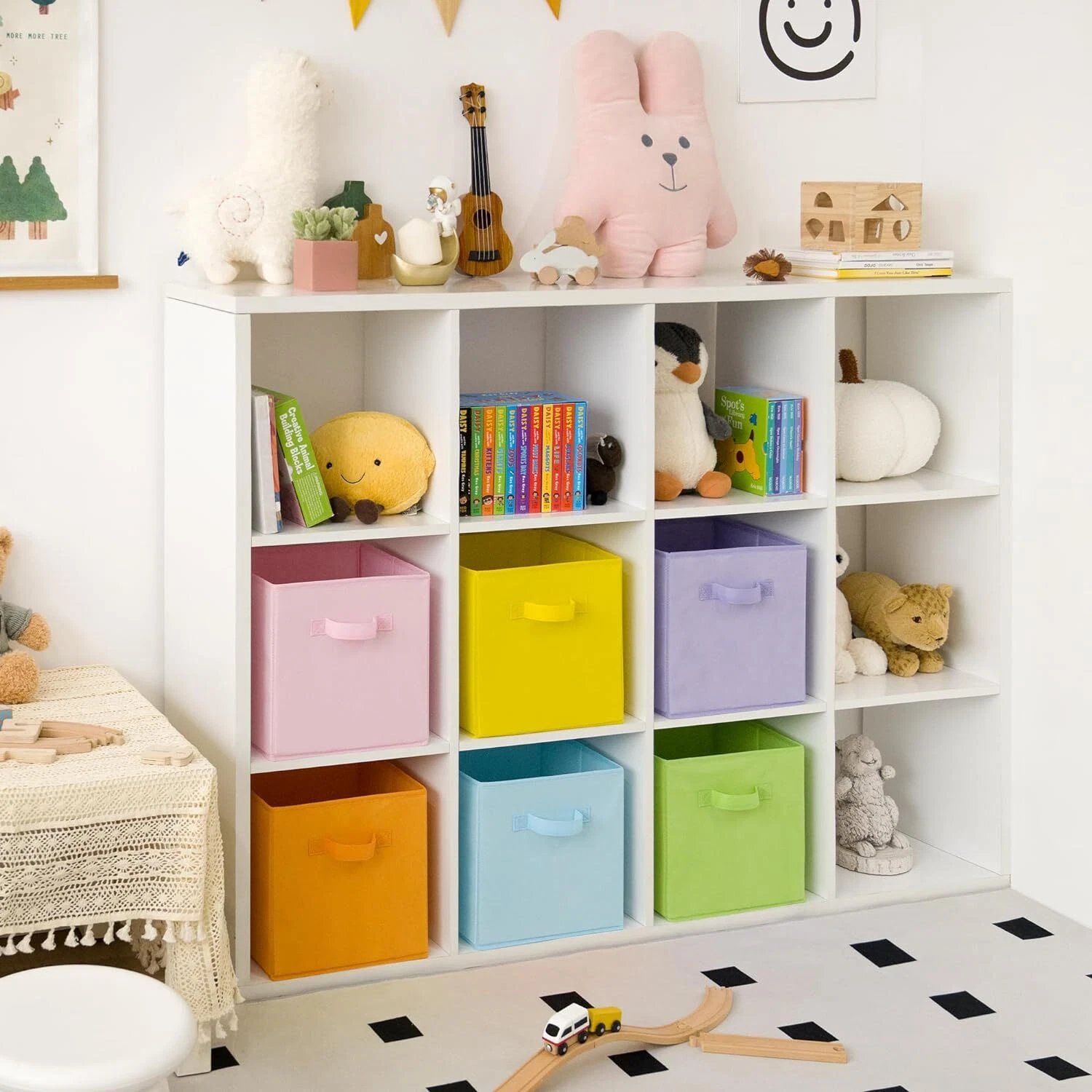 X4 Cube Storage Boxes Fabric Box Organiser Foldable Collapsible Canvas Basket - Image 12
