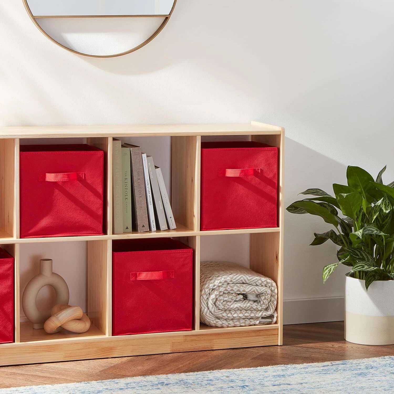 X4 Cube Storage Boxes Fabric Box Organiser Foldable Collapsible Canvas Basket - Image 14