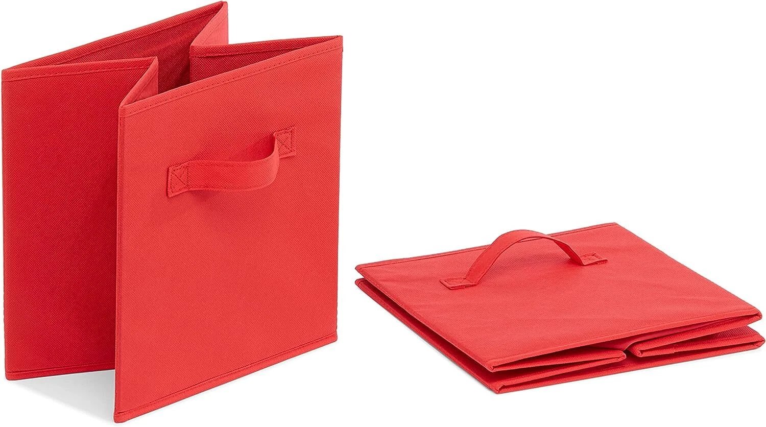 X4 Cube Storage Boxes Fabric Box Organiser Foldable Collapsible Canvas Basket - Image 15