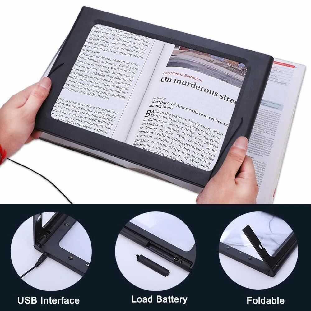 Large Magnifying Glass Hands Free With LED Light Magnifier Giant Reading sewing - Image 2