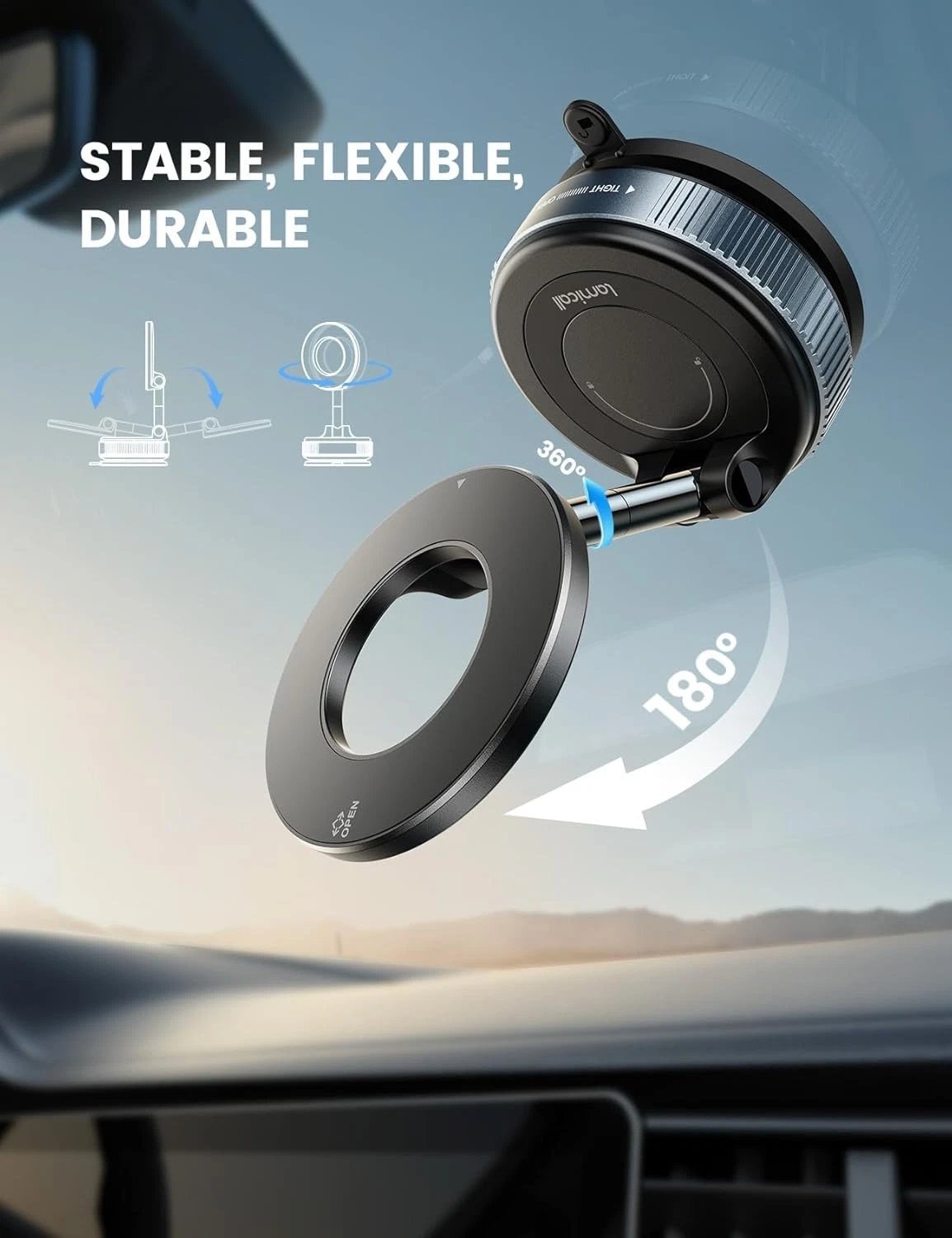 Magnetic Phone Holder For Car Magsafe Mount Magnet Rotating Suction In Mobile - Image 2