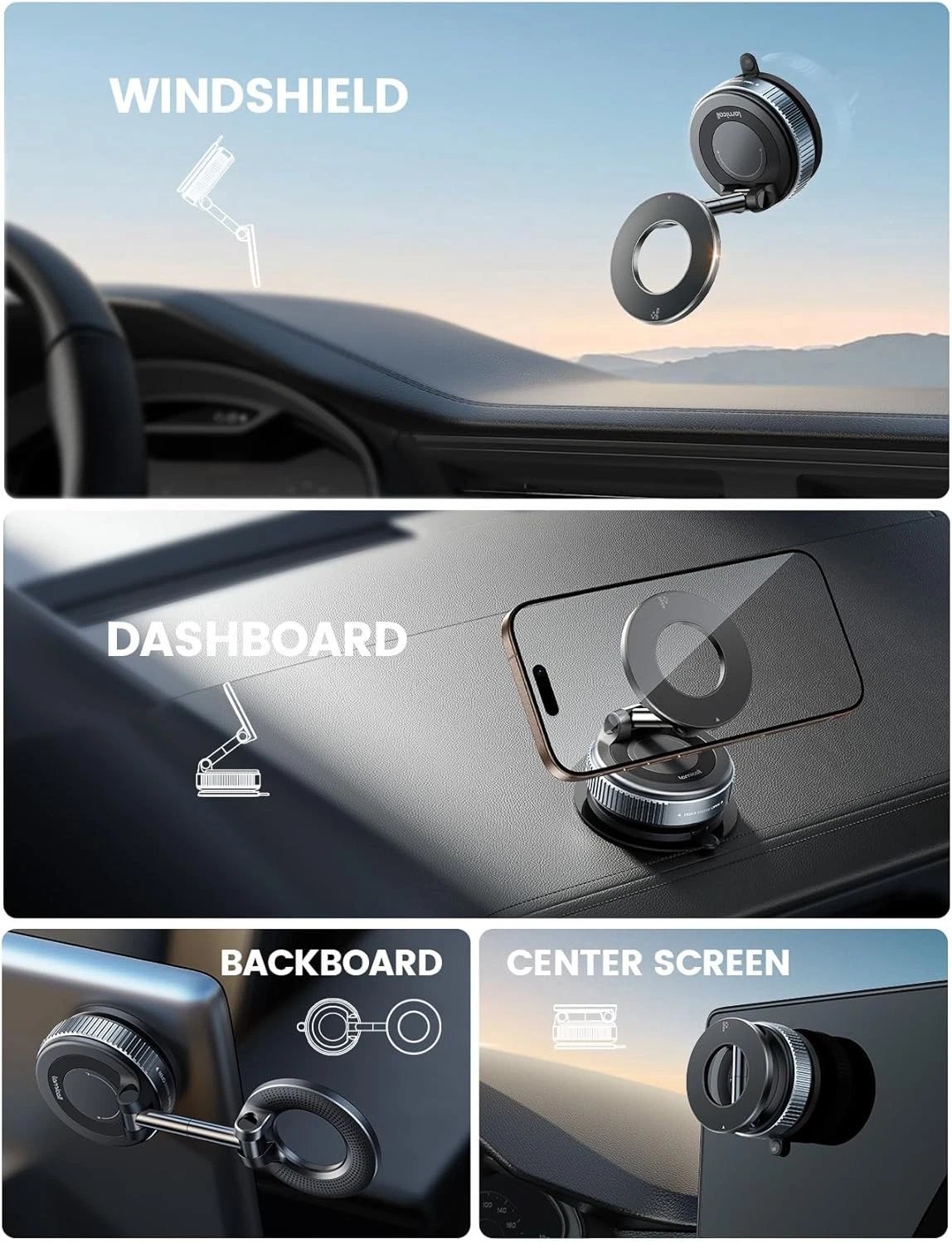Magnetic Phone Holder For Car Magsafe Mount Magnet Rotating Suction In Mobile - Image 3