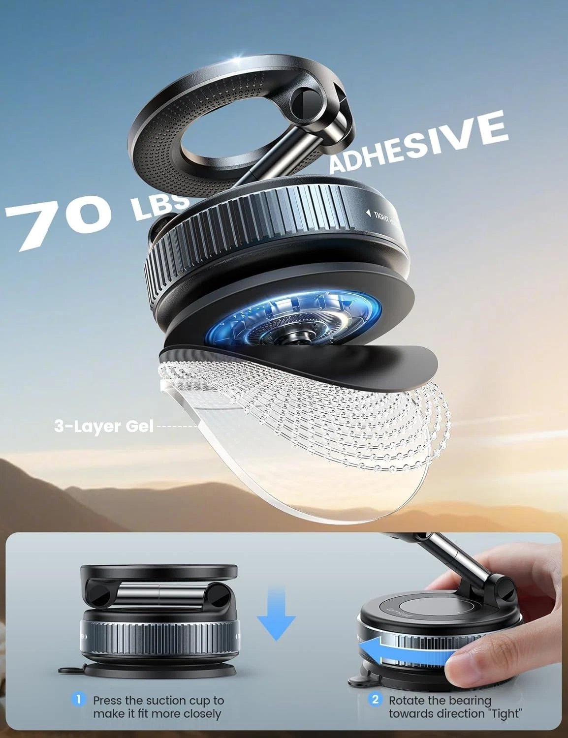 Magnetic Phone Holder For Car Magsafe Mount Magnet Rotating Suction In Mobile - Image 4