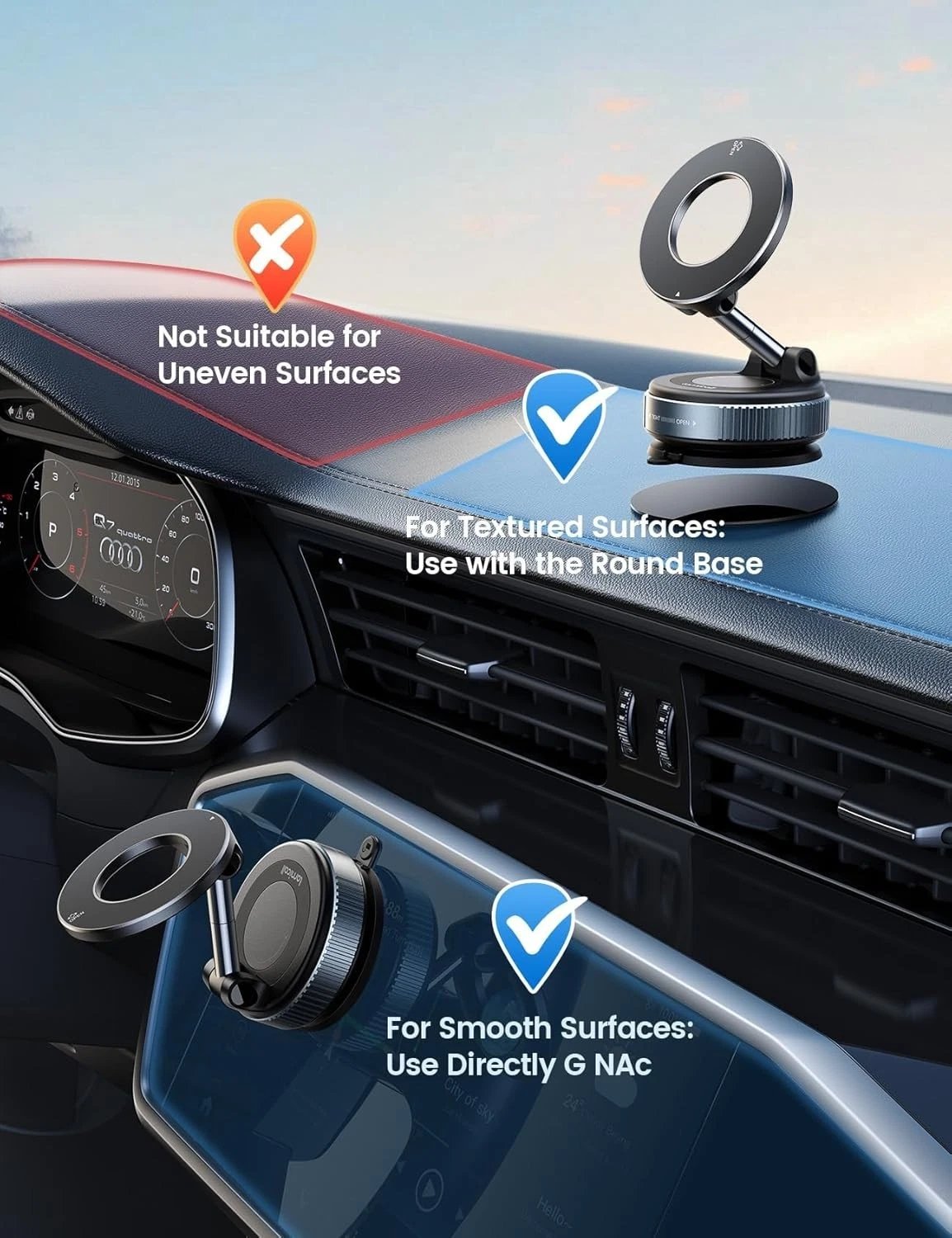 Magnetic Phone Holder For Car Magsafe Mount Magnet Rotating Suction In Mobile - Image 6