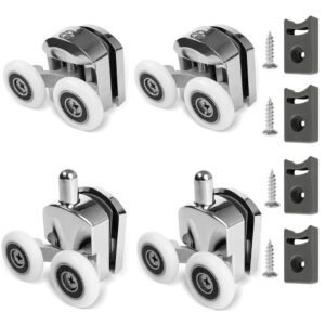 4/8x Shower Door Rollers Wheels Runners for Curved Door Top & Bottom Replacement