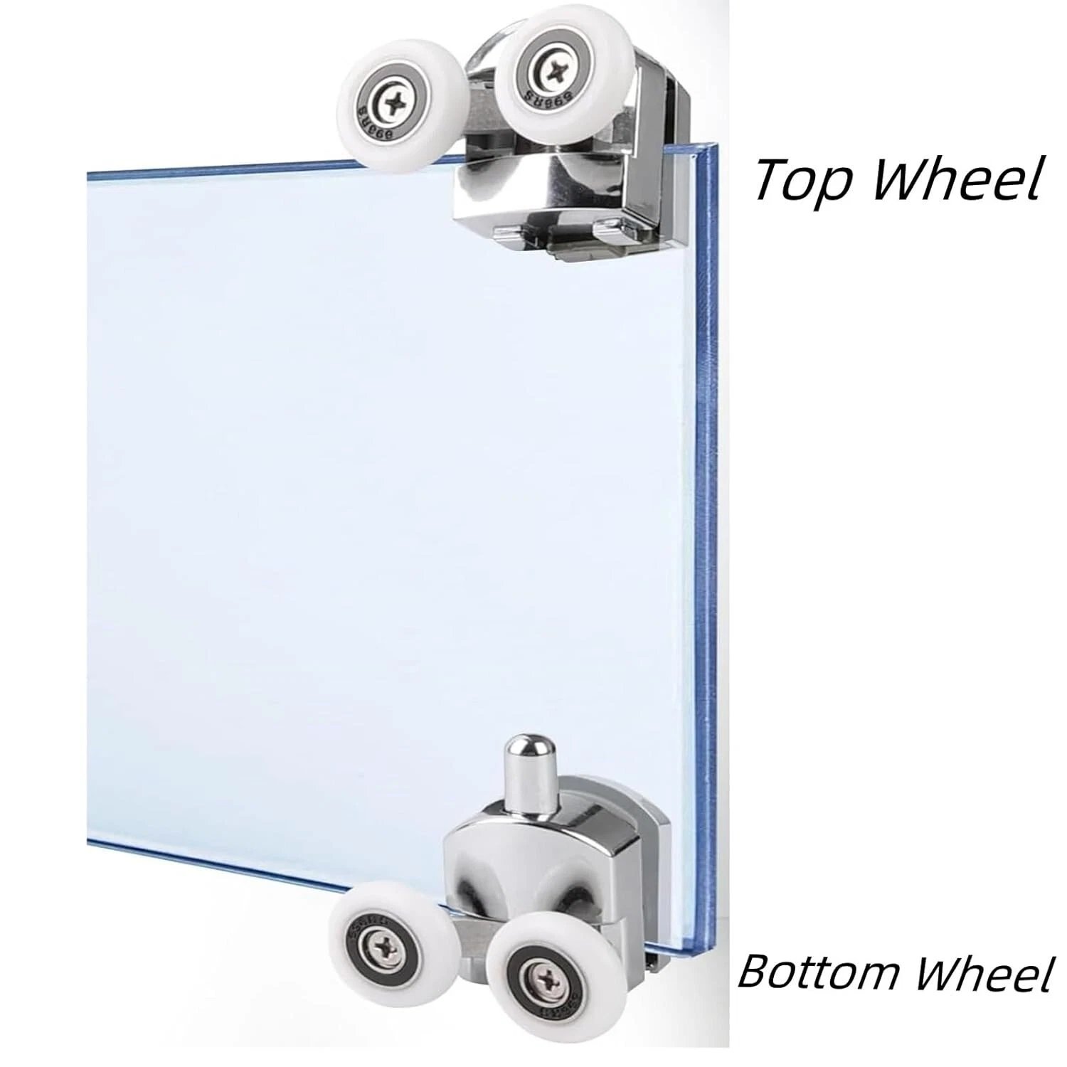4/8x Shower Door Rollers Wheels Runners for Curved Door Top & Bottom Replacement - Image 4