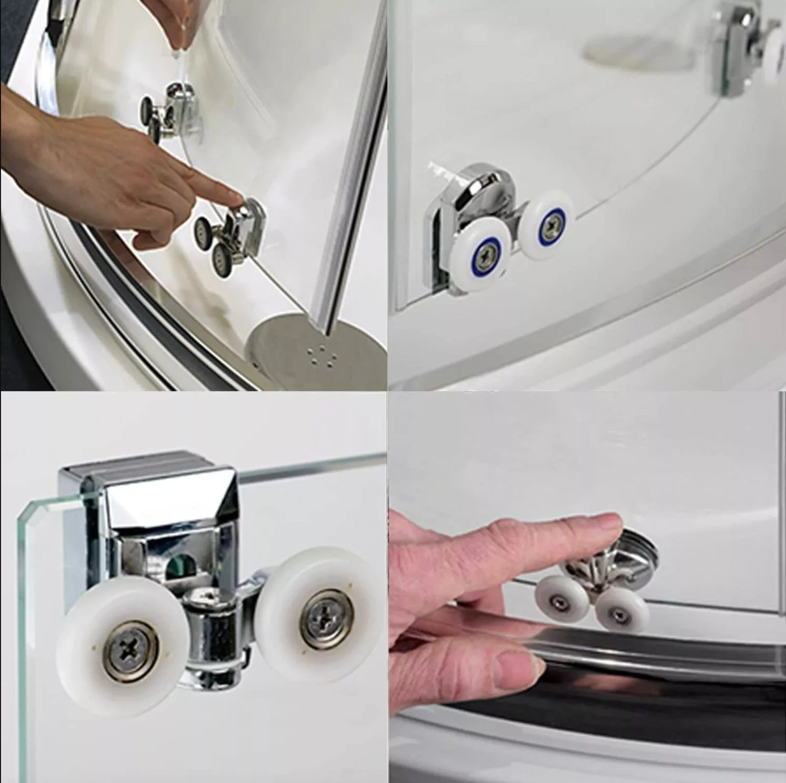 4/8x Shower Door Rollers Wheels Runners for Curved Door Top & Bottom Replacement - Image 9