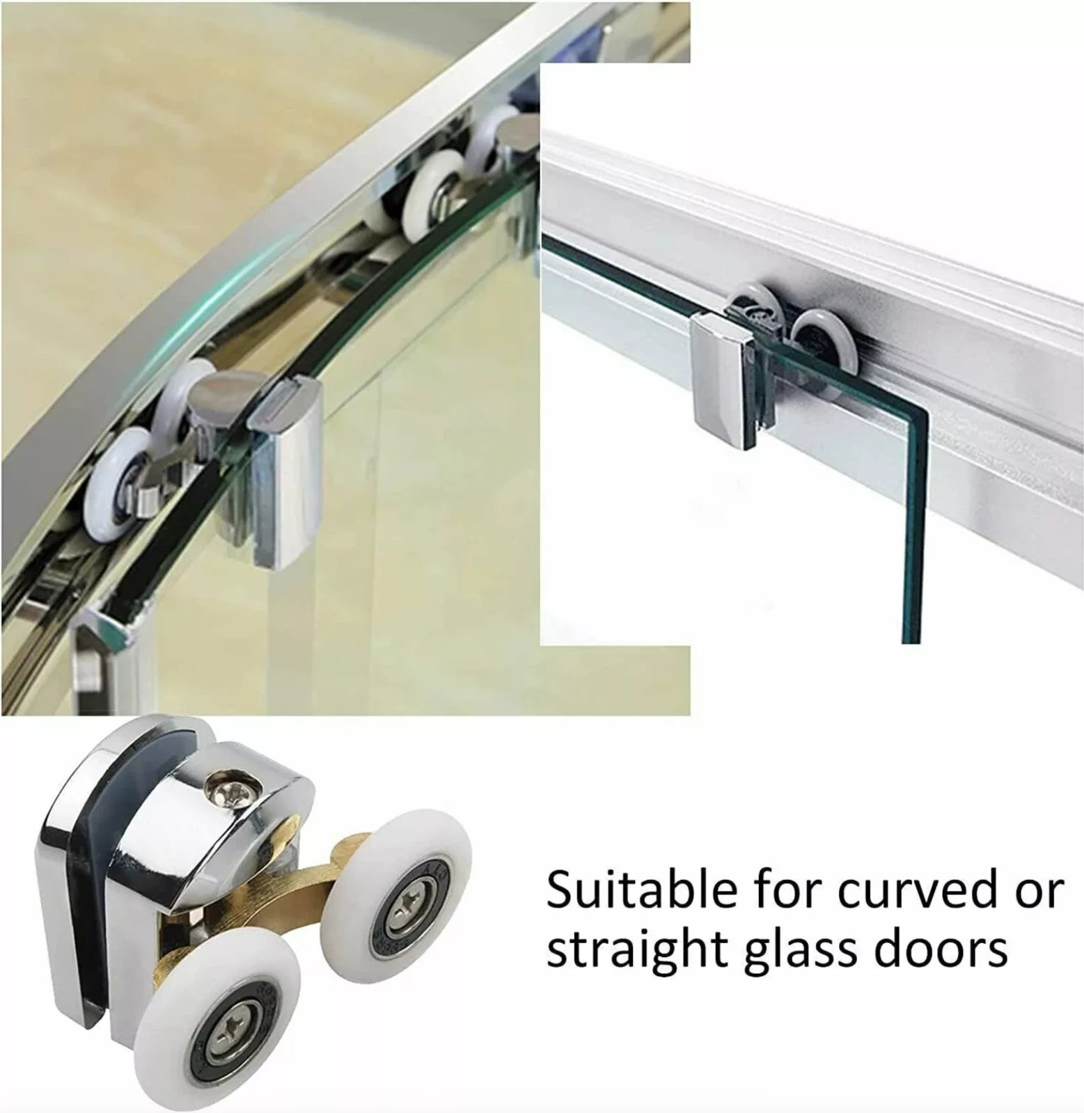4/8x Shower Door Rollers Wheels Runners for Curved Door Top & Bottom Replacement - Image 11