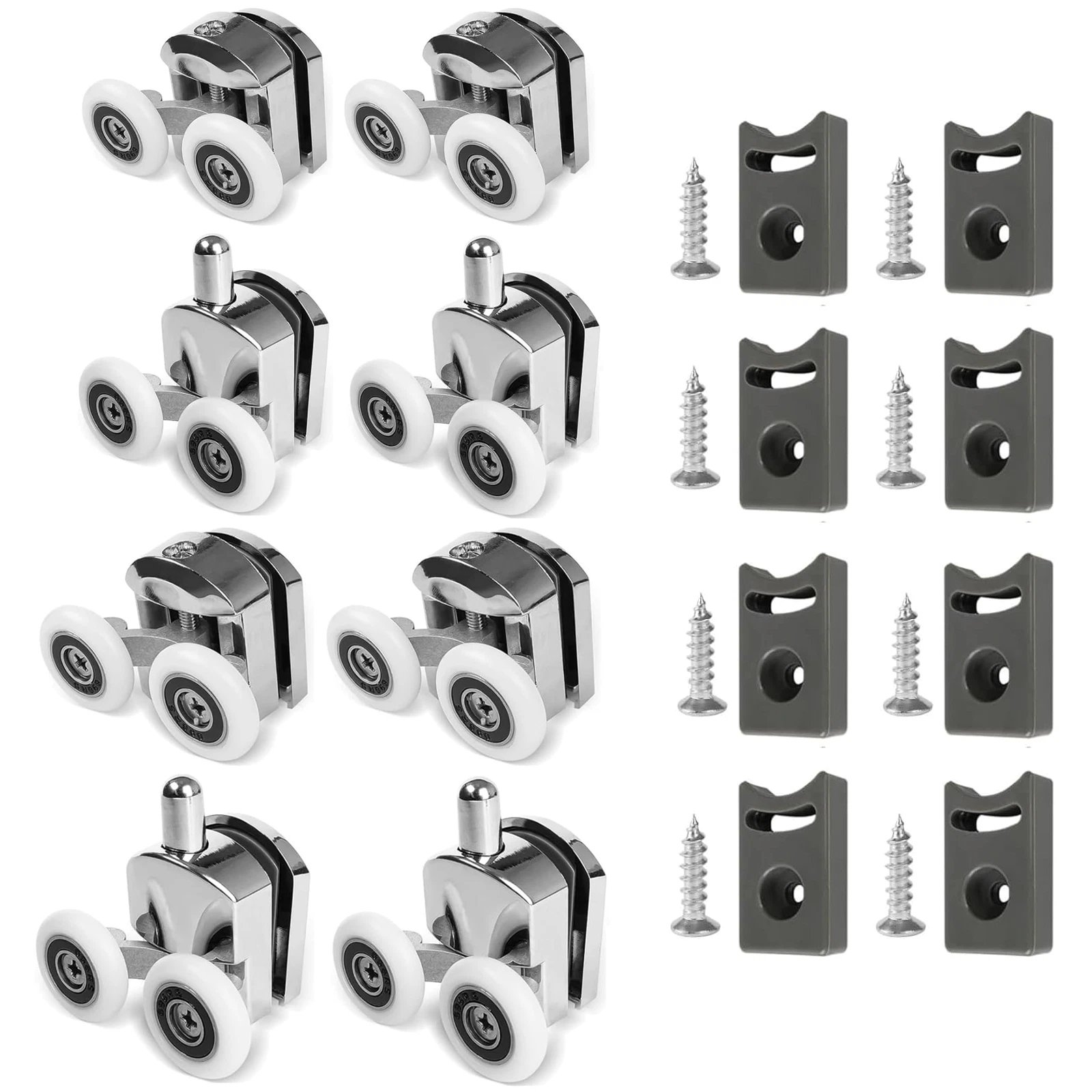 4/8x Shower Door Rollers Wheels Runners for Curved Door Top & Bottom Replacement - Image 12