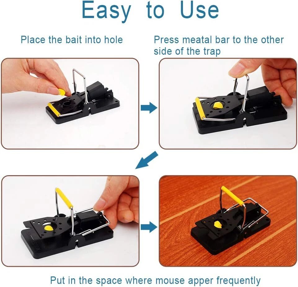 X2 Large Rat Trap Mouse Reusable Strong Easy Snap Catch Clean Rodent Control - Image 8
