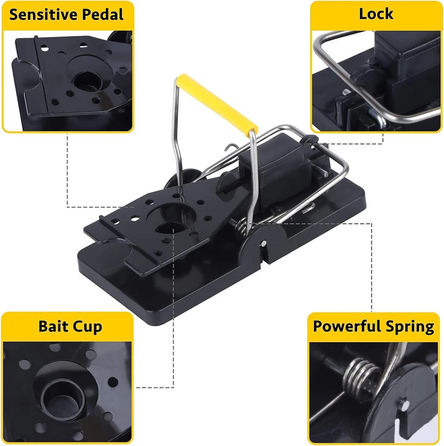 X2 Large Rat Trap Mouse Reusable Strong Easy Snap Catch Clean Rodent Control - Image 11