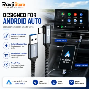 USB-C Android Auto Cable 1.5FT, 10 Gbps USB-C 3.1 Gen 2 to USB Cable Data Transfer