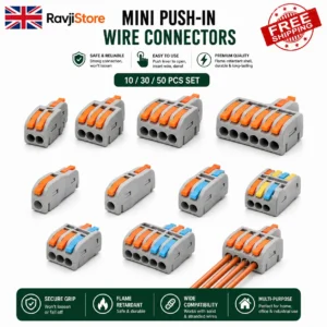 Mini Push-In Wire Connectors 10/30/50PCS – Compact Electrical Terminal Blocks