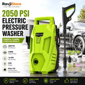 2050 PSI Electric Pressure Washer 2300W – 1.6 GPM Car, Patio & Garden Cleaner 220V